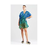 Natori Women's Peacock - Cotton Voile Short Caftan