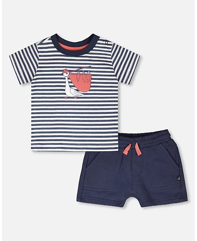 Deux par Boy Cotton T-Shirt and Short Set Stripes - Toddler|Child