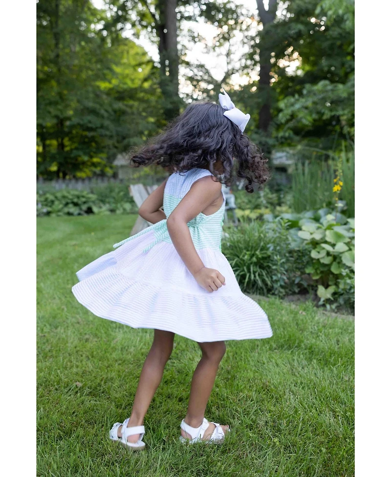 Florence Eiseman Toddler Girls Seersucker Dress With Tulips