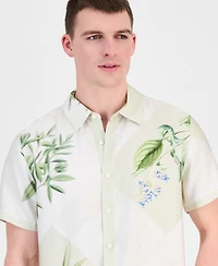 Guess Men's Rayon Woven Bloom Shirt