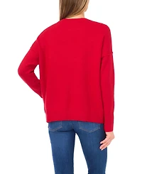 CeCe Women's Cursive Love Embroidered Sweater