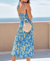 Cupshe Women's Ocean Floor Tropical Midi Beach Dress