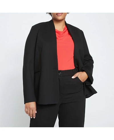 Universal Standard Women's Lennox Collarless Ponte Blazer