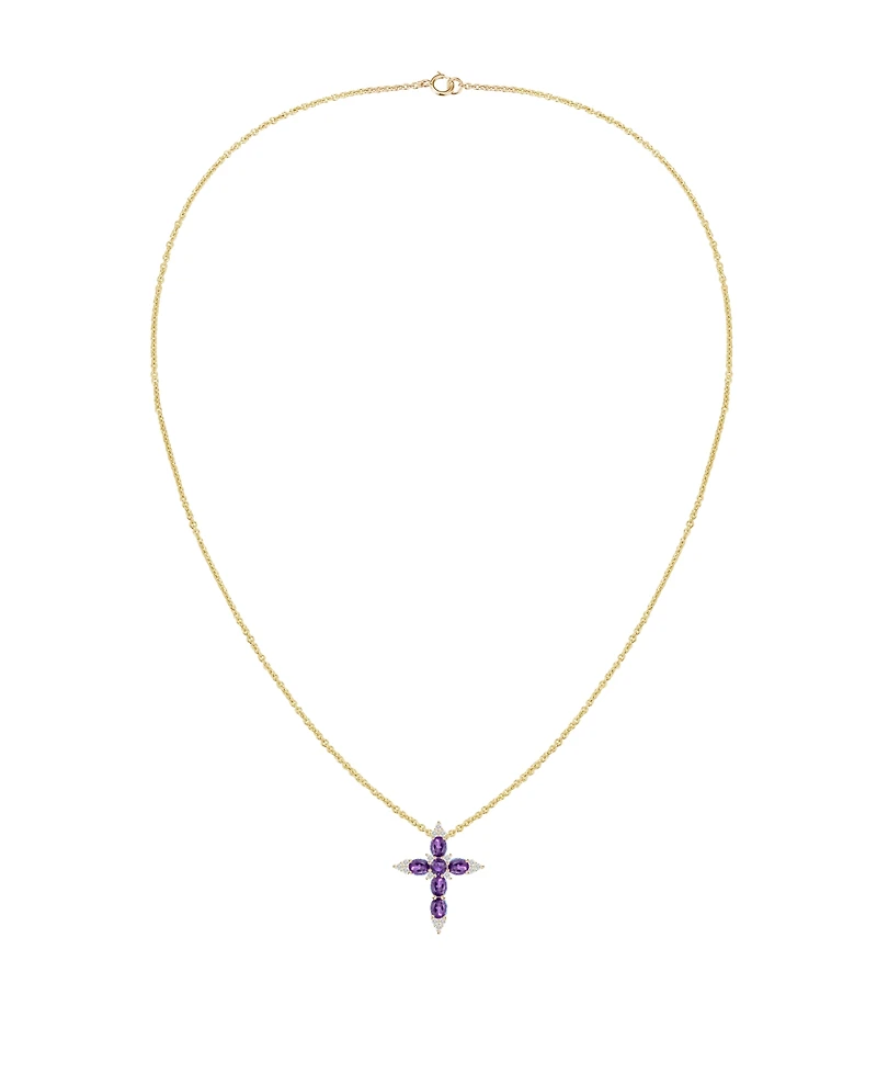 Macy's Multi-Gemstone Pendant Necklace 14k Gold Over Sterling Silver (Also Silver)