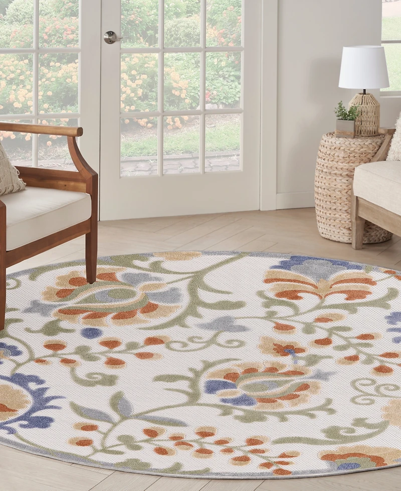 Nourison Home Aloha ALH17 5'3"x5'3" Round Area Rug