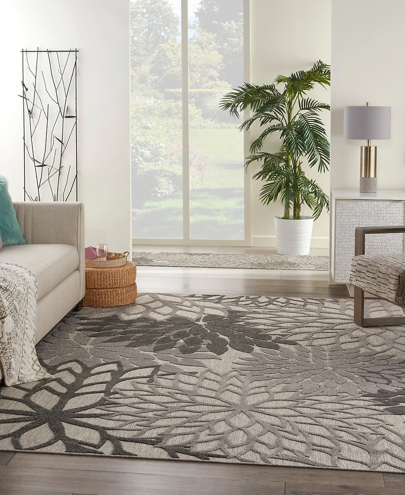 Nourison Home Aloha ALH05 Silver 7'10" x 10'6" Outdoor Area Rug