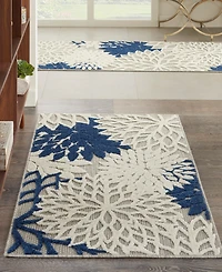 Nourison Home Aloha ALH05 Ivory and Navy 2'8" x 4' Outdoor Area Rug