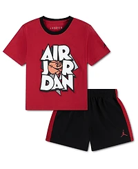 Jordan Boys' Toddler 2T-4T Airball Crewneck T-Shirt and Shorts, 2-Piece Set