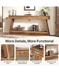 Tribesigns Farmhouse Console Table, Wood 70.9 Inch Extra Long Entryway Table with Storage, Narrow Long Sofa Tables Behind Couch