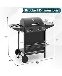 Ecooso 30 000 Btu Outdoor Burner Propane Gas Grill on Wheel