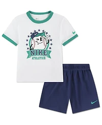 Nike Boys' 4-7 Dri-fit Baseball Character Short-Sleeve T-Shirt and Shorts, 2-Piece Set