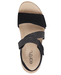 Earth Women's Reston Strappy Low Wedge Sandals