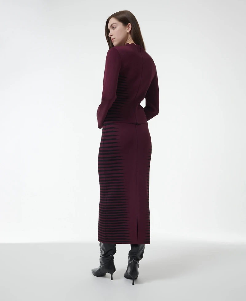 Leem Women's Jacquard Pencil Skirt - Shorter Length