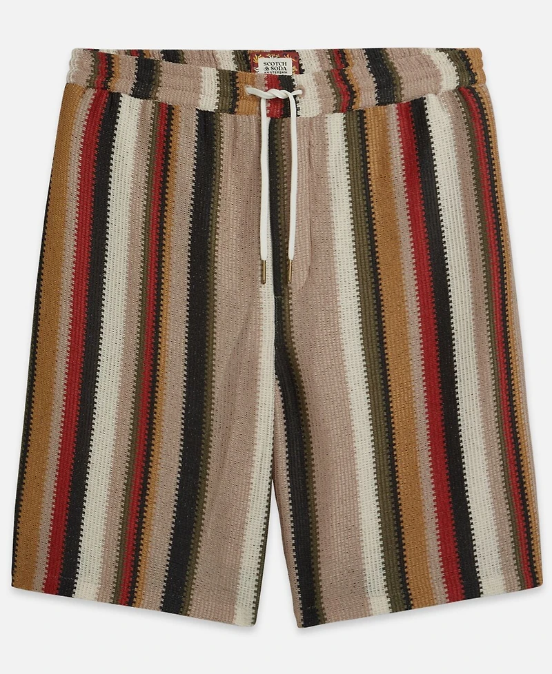 Scotch & Soda Men's Crochet Multi-Color Stripe Bermuda Shorts