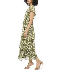 Sam & Jess Women's Flutter-Sleeve Tiered Dress