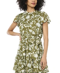 Sam & Jess Women's Flutter-Sleeve Tiered Dress
