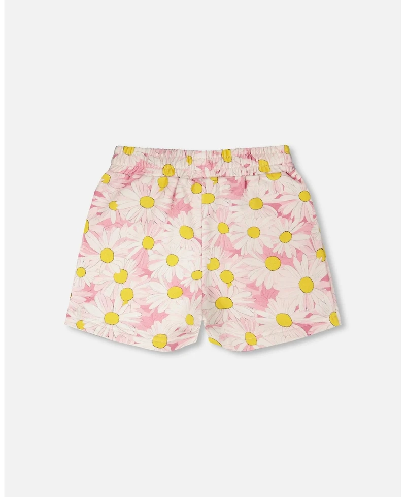 Deux par Toddler Girls French Terry Shorts Printed Daisies