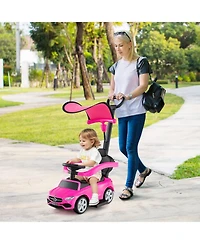 Mecale 3-in-1 Ride on Push Car Mercedes-Benz Licensed Sliding Car with Canopy