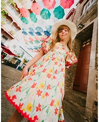 Deux par Toddler Girls Viscose Dress Daffodil Print