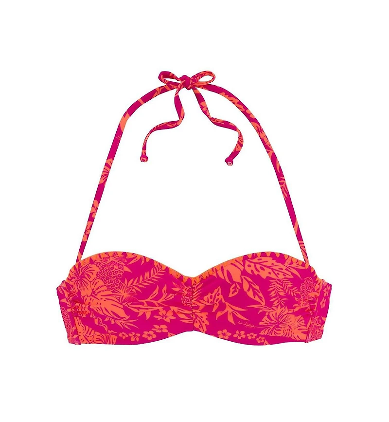 Lascana Women's Tropical Bandeau Bikini Swimsuit Top Bra Sizing