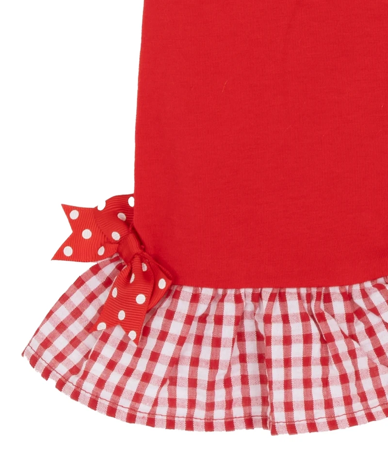 Rare Editions Baby Girls' Strawberry Seersucker Square Neck Top and Capri Leggings, 2-Piece Set