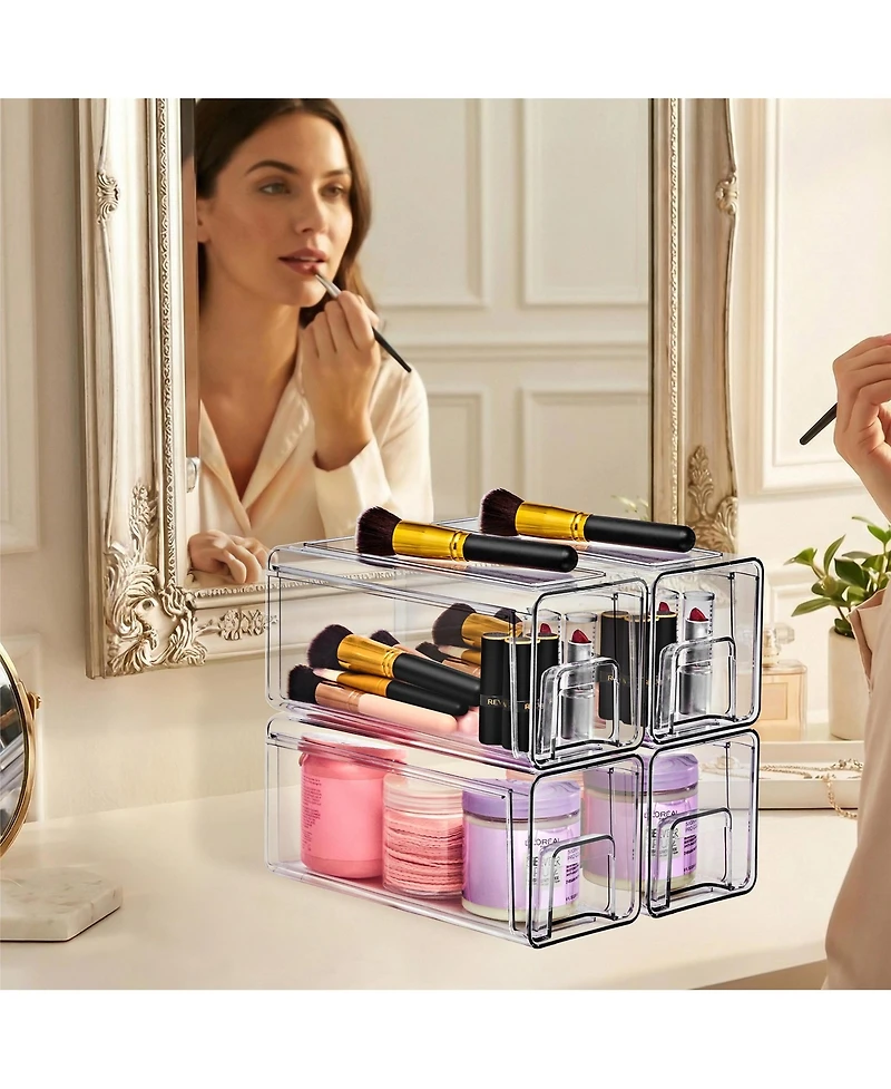 Sorbus Small Stackable Storage Drawers Case with Handles - for Bathroom, Closet, Pantry, Cabinet