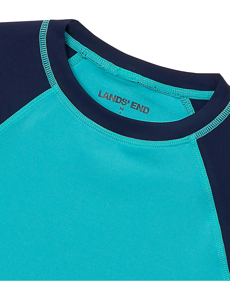 Lands' End Boys Sunshade Upf 50 Chlorine Resistant Long Sleeve Crew Neck Rash Guard