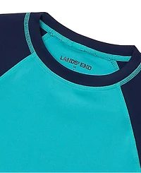 Lands' End Boys Sunshade Upf 50 Chlorine Resistant Long Sleeve Crew Neck Rash Guard