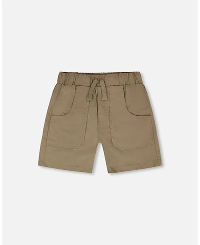 Deux par Toddler Boys Parachute Shorts with Patch Pockets Beige