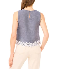 CeCe Women's Crew Neck Sleeveless Boxy Top