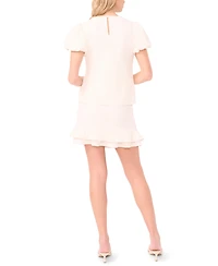 CeCe Women's Double Ruffle Pull-On Mini Skirt