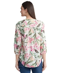 Jones New York Women's Tie-Sleeve Printed Tunic