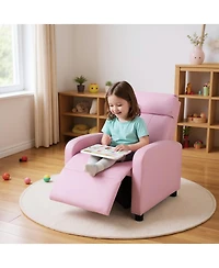 Ergonomic Pu Leather Kids Recliner Lounge Sofa for Kids