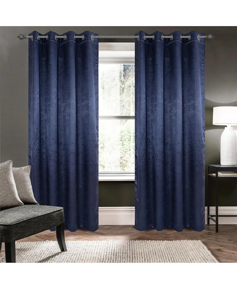 Olivia Gray 100% Polyester 190 Gsm Eloise Reversible Blackout Grommet Curtain Panel