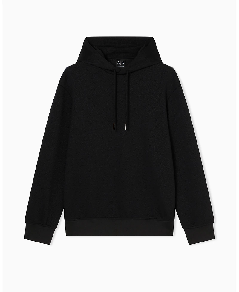 A|X Armani Exchange Men's Jacquard Allover Print Logo Hoodie