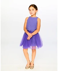 Deux par Toddler Girls Sleeveless Top and Skirt Set Mauve