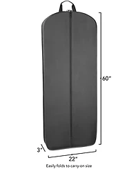 WallyBags 60" Premium Tri-Fold Travel Garment Bag with Pocket and Bride Embroidery - Black