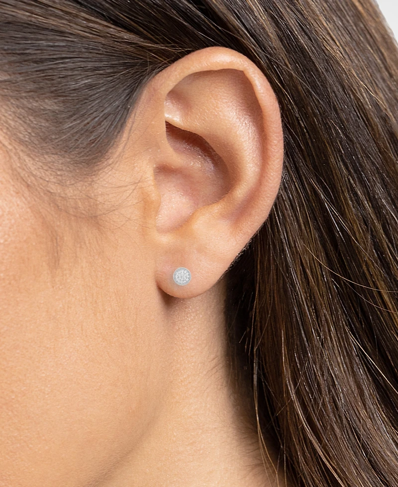 Round Pave Cz Studs