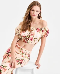 Guess Women's Ryan Off-The-Shoulder Floral Top