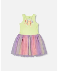Draft - Deux par Toddler Girls Sleeveless Bi-Material Dress