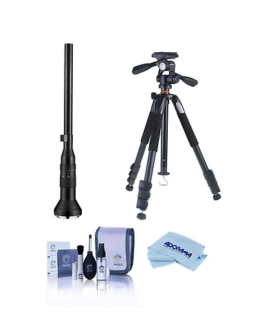 Venus Laowa 24mm f/14 2x Macro Probe Lens with Built-in Ring Light for Nikon F, Bundle with Vanguard Veo 3 Go 235AB Al Travel Tripod with T-50 Ball