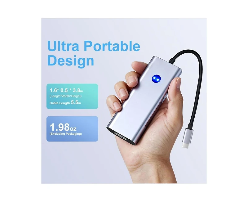 Risokeys 6 in 1 Usb C Hub with 10Gbps Usb A & Usb C Ports