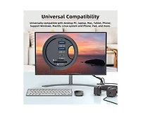 Risokeys 5 in 1 Flush Mount Desktop Usb 3.0 Hub with 5Gbps Data Transfer and Sd/Tf Card Reader
