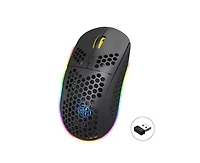 Risokeys Tri-Mode Wireless Gaming Mouse, Honeycomb Hollow Design, Rgb Backlight, 3600 Dpi Adjustable, 750mAh Rechargeable, 2.4G+BT3.0+BT5.0
