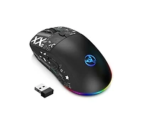 Risokeys Tri-Mode Wired/2.4G/Bluetooth Gaming Mouse, Rgb Backlit Rechargeable 650mAh, 5 Adjustable Dpi 800-3600, Silent Click