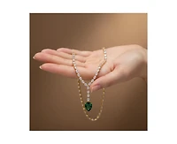 Genevive Timeless 14K Gold Plated Pear-cut Cubic Zirconia Tennis Necklace
