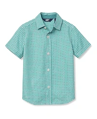 Lands' End Boys Short Sleeve Button Down Performance Shirt