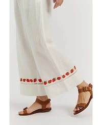 Chinti & Parker Women's Linen-Blend Strawberry Trousers
