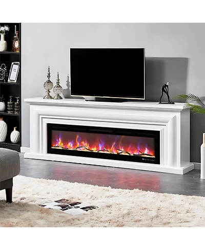 gaomon Built In Electric Fireplace with Smart Voice & Remote Control, 12 Flames