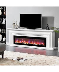 gaomon Built In Electric Fireplace with Smart Voice & Remote Control, 12 Flames